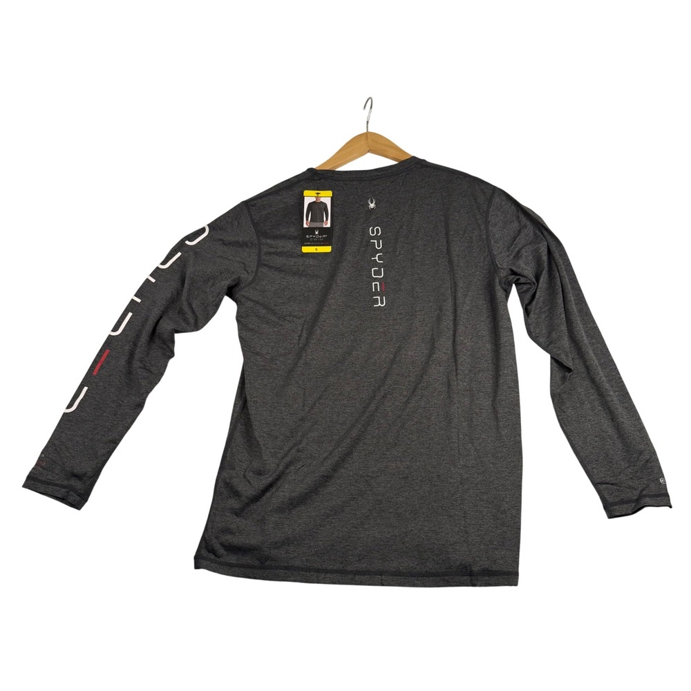 Spyder Swim Mens Long Sleeve Rash Guard Charcoal Heather Gray UPF Small 2076